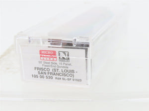 N Scale Micro-Trains MTL 10500530 SL-SF Frisco 50' Steel Side Gondola #51523