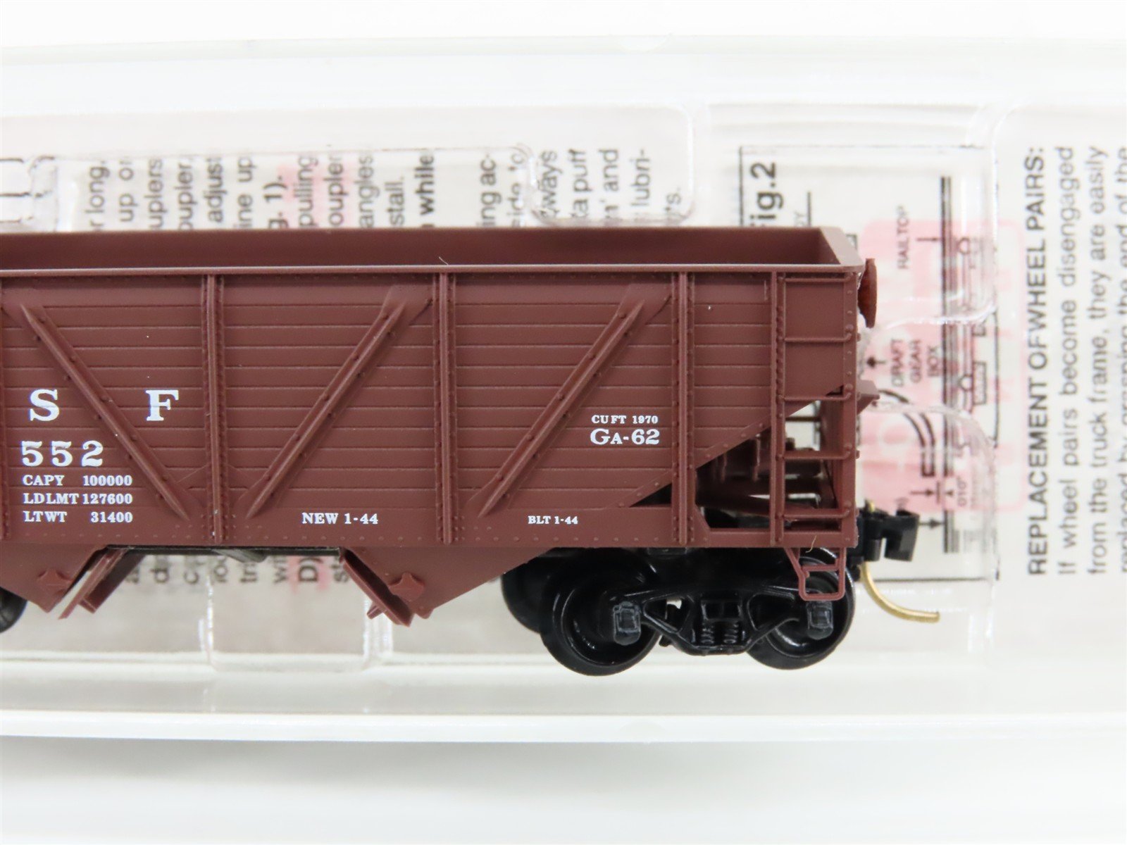 N Scale Micro-Trains MTL 57010 ATSF Santa Fe 2-Bay Open Hopper #180552