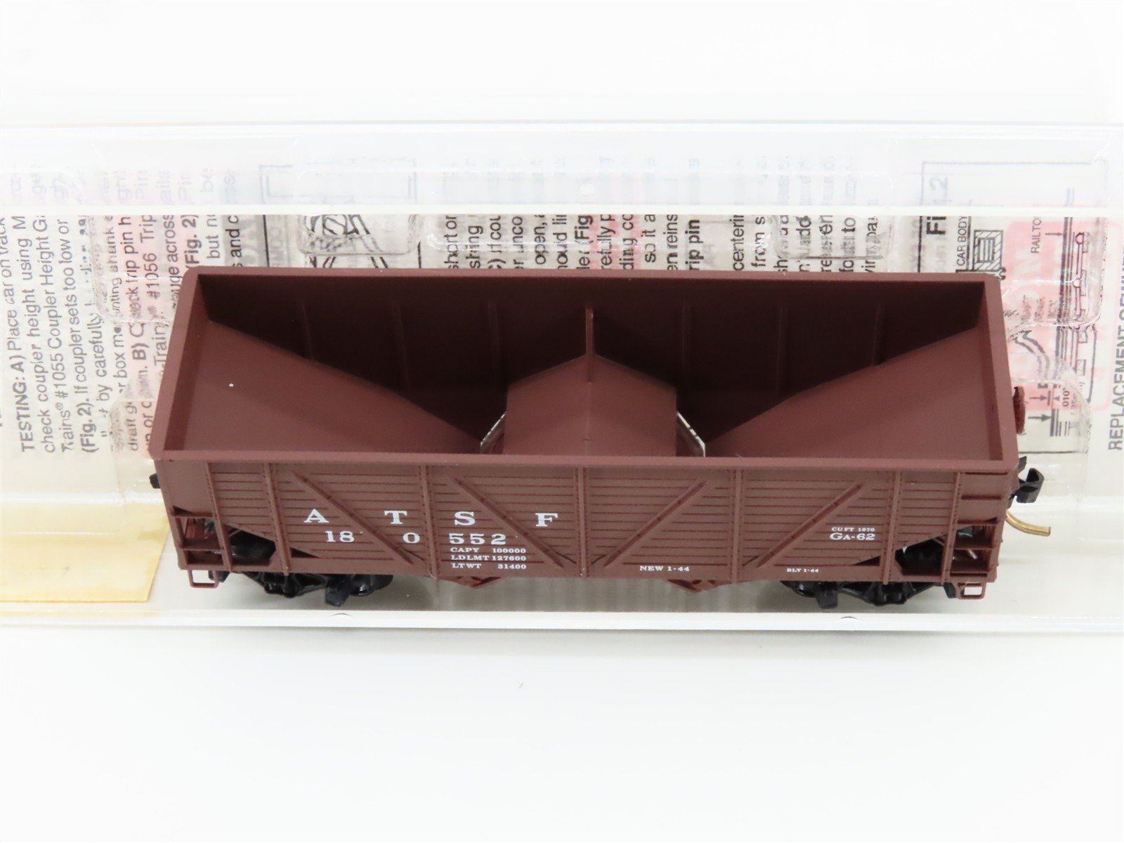 N Scale Micro-Trains MTL 57010 ATSF Santa Fe 2-Bay Open Hopper #180552