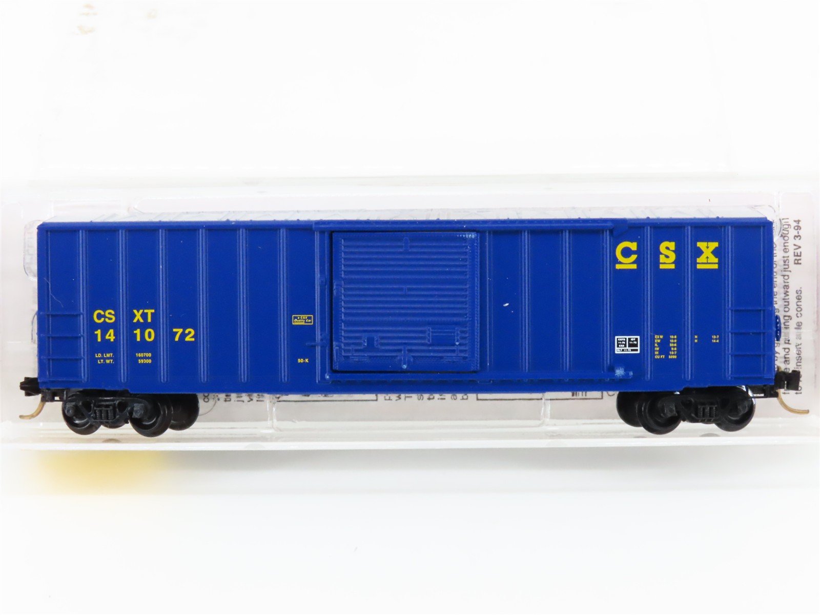 N Scale Micro-Trains MTL 25550/2 CSXT CSX 50' Rib Side Single Door Boxcar 141072
