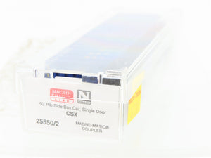 N Scale Micro-Trains MTL 25550/2 CSXT CSX 50' Rib Side Single Door Boxcar 141072