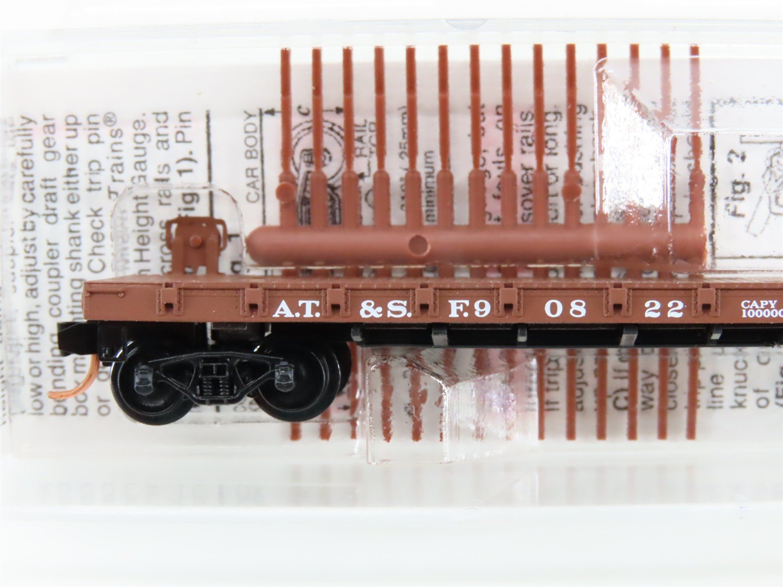 N Scale Micro-Trains MTL 44060 ATSF Santa Fe 50' Straight Side Flat Car #90822