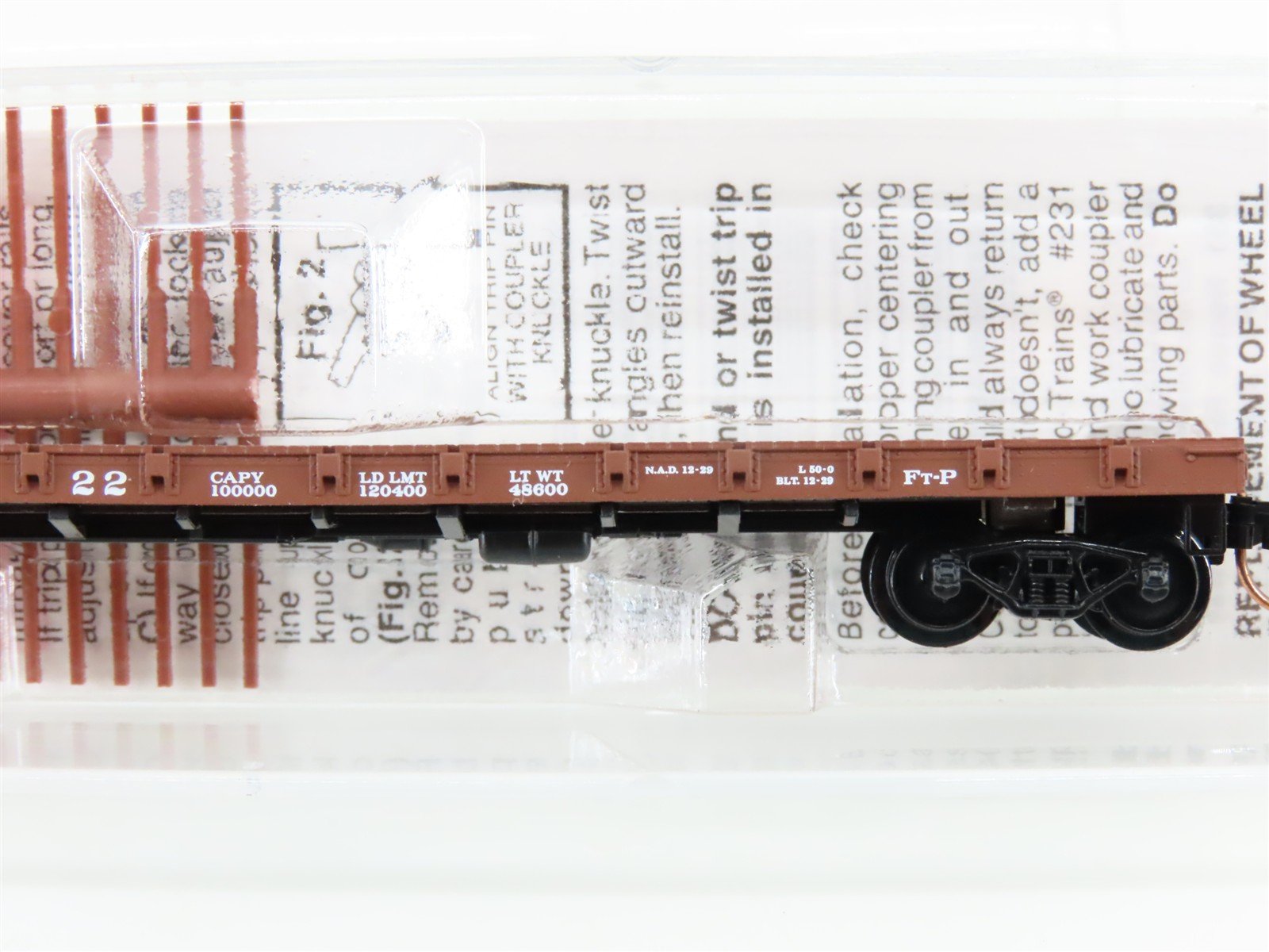 N Scale Micro-Trains MTL 44060 ATSF Santa Fe 50' Straight Side Flat Car #90822