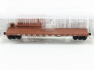 N Scale Micro-Trains MTL 44060 ATSF Santa Fe 50' Straight Side Flat Car #90822