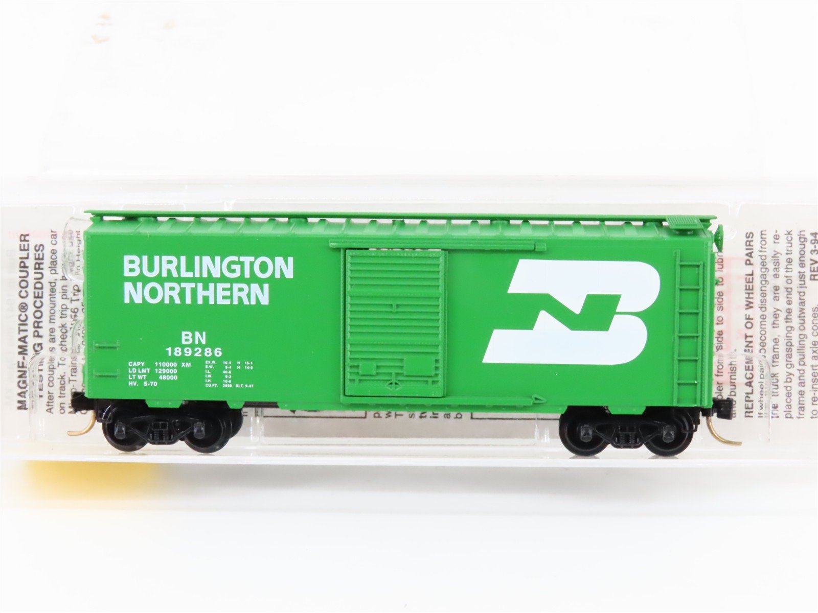 N Scale Micro-Trains MTL 20306/1 BN Burlington Northern 40' Box Car #189286