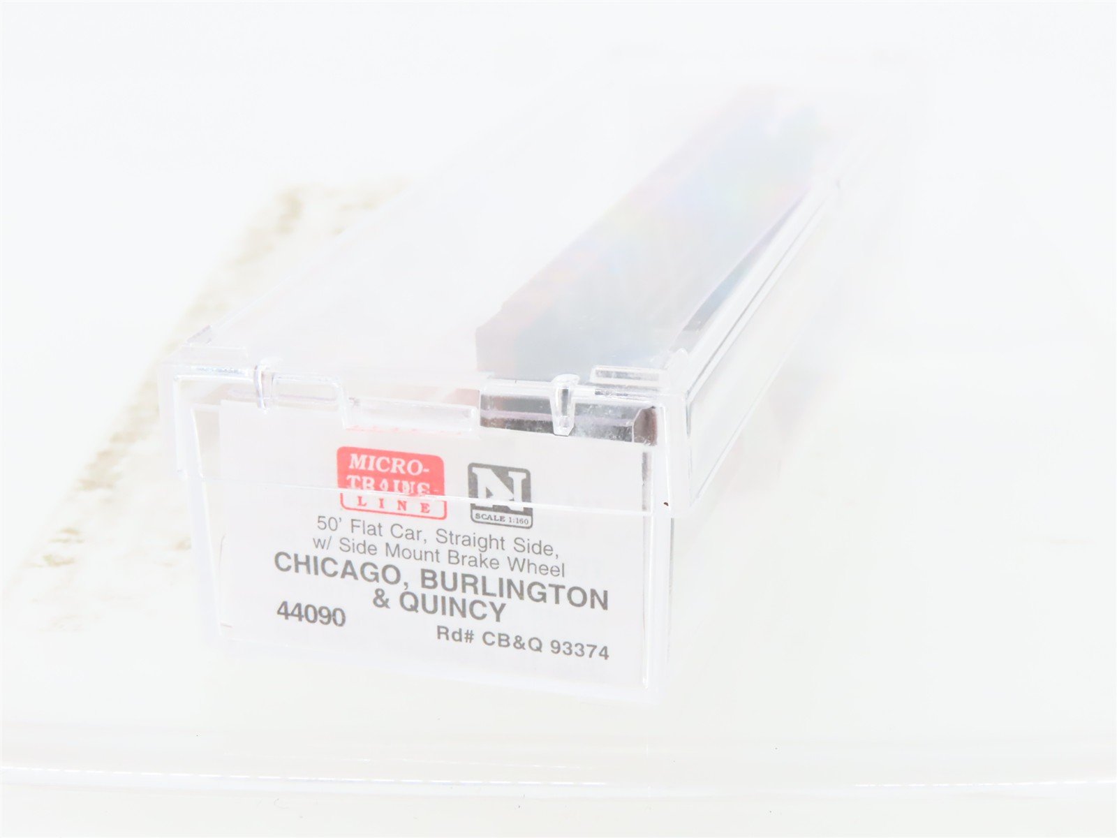 N Scale Micro-Trains MTL 44090 CB&Q Burlington Route 50' Flat Car #93374