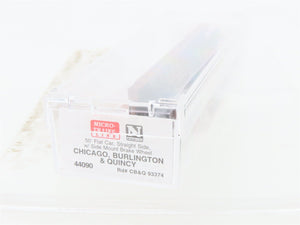N Scale Micro-Trains MTL 44090 CB&Q Burlington Route 50' Flat Car #93374