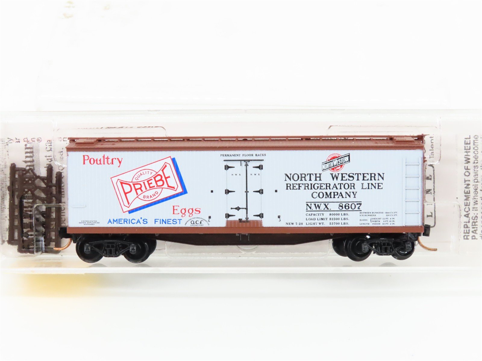 N Scale Micro-Trains MTL 49520 NWX Priebe Poultry & Eggs 40' Wood Reefer #8607