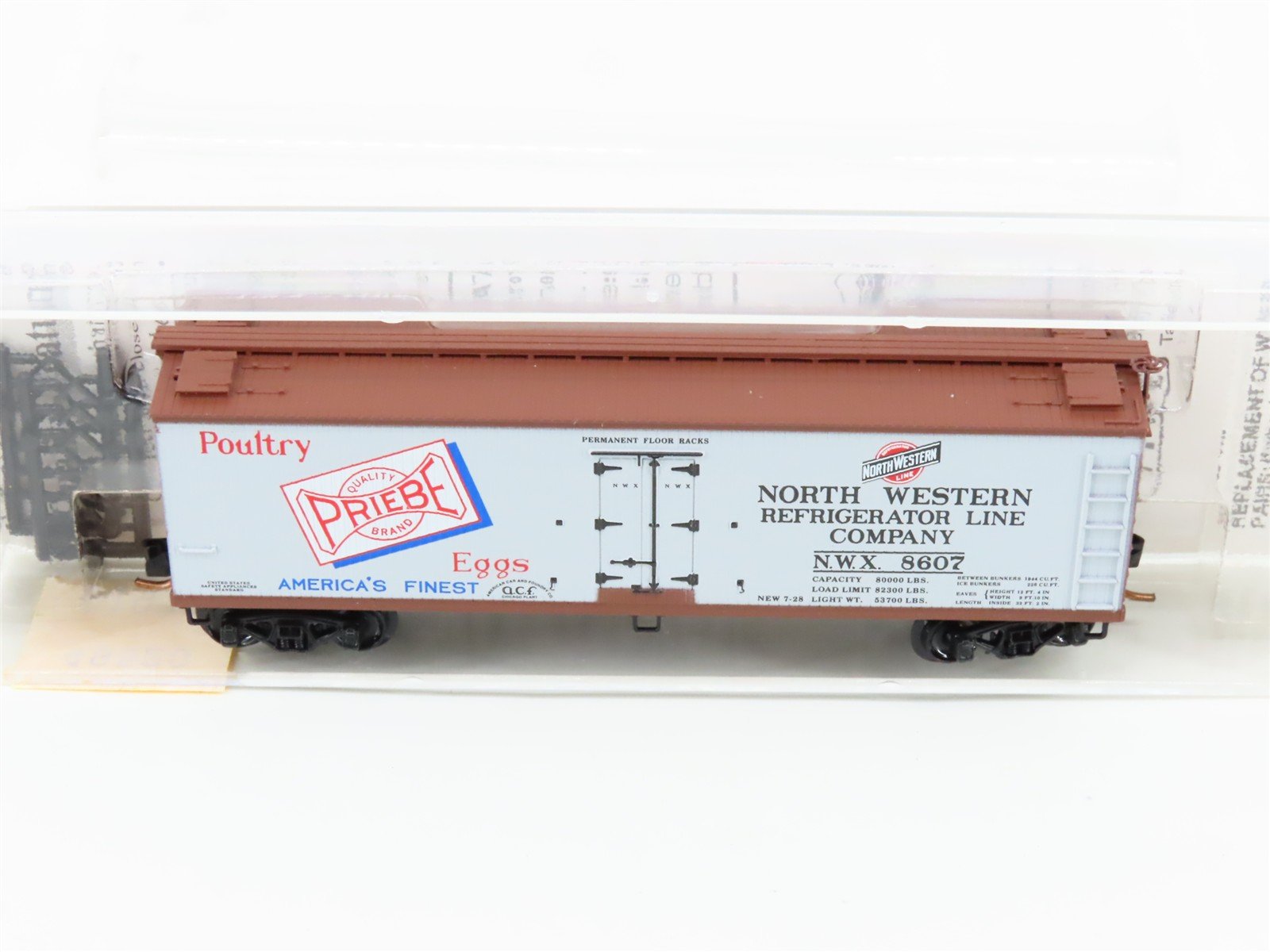 N Scale Micro-Trains MTL 49520 NWX Priebe Poultry & Eggs 40' Wood Reefer #8607