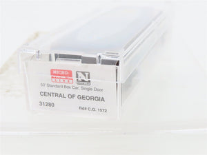 N Scale Micro-Trains MTL 31280 CG Central of Georgia 50' Box Car #1572