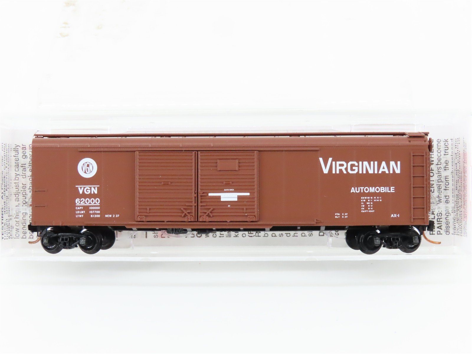 N Scale Micro-Trains MTL 79050 VGN Virginian 50' Wagon Top Auto Box Car #62000