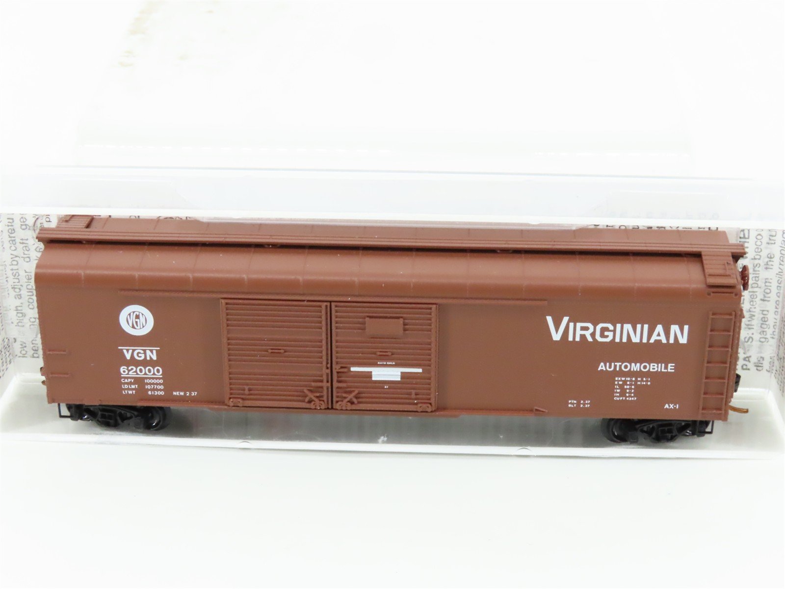 N Scale Micro-Trains MTL 79050 VGN Virginian 50' Wagon Top Auto Box Car #62000