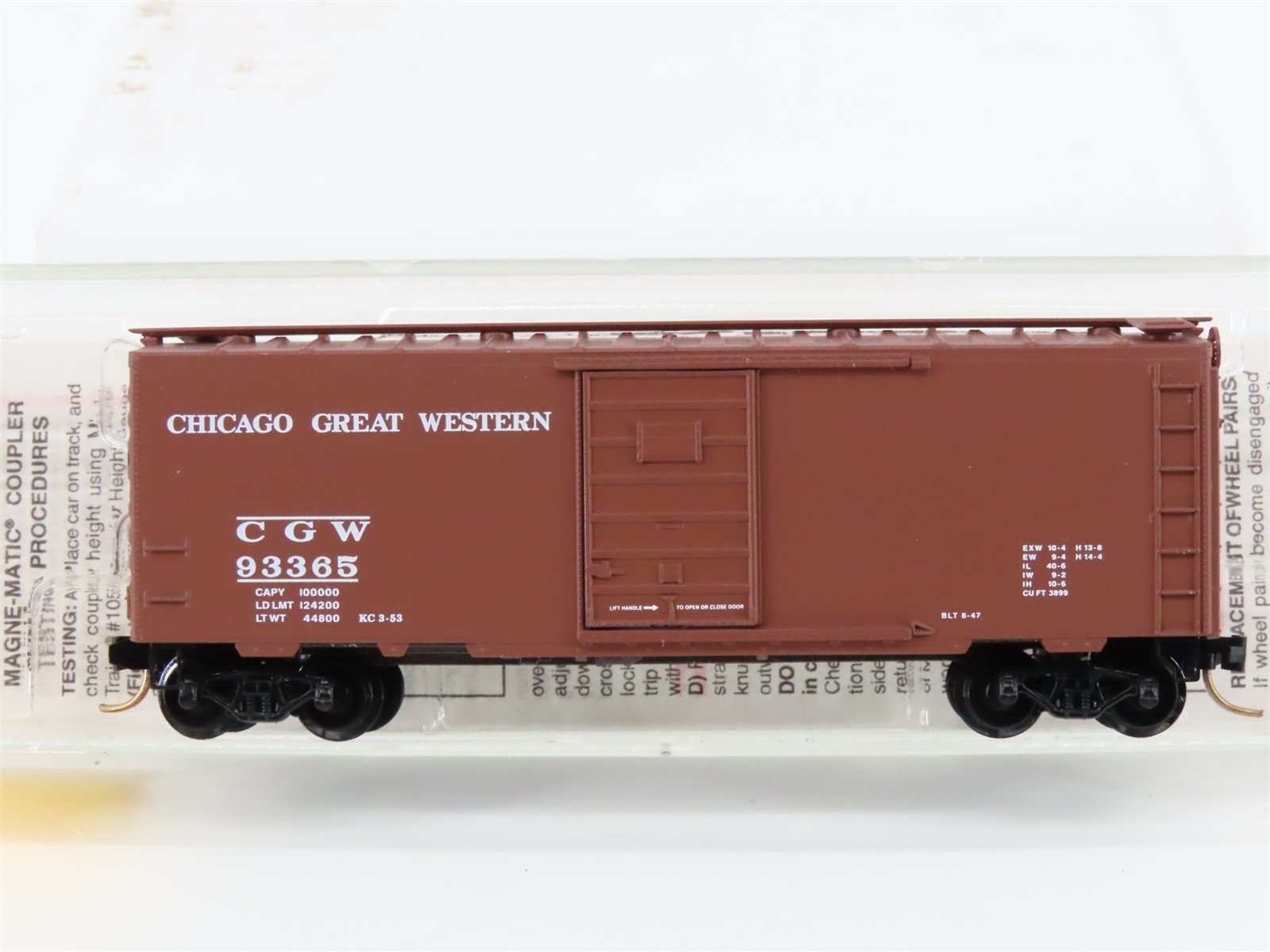 N Scale Micro-Trains MTL 20466 CGW Chicago Great Western 40' Box Car #93365