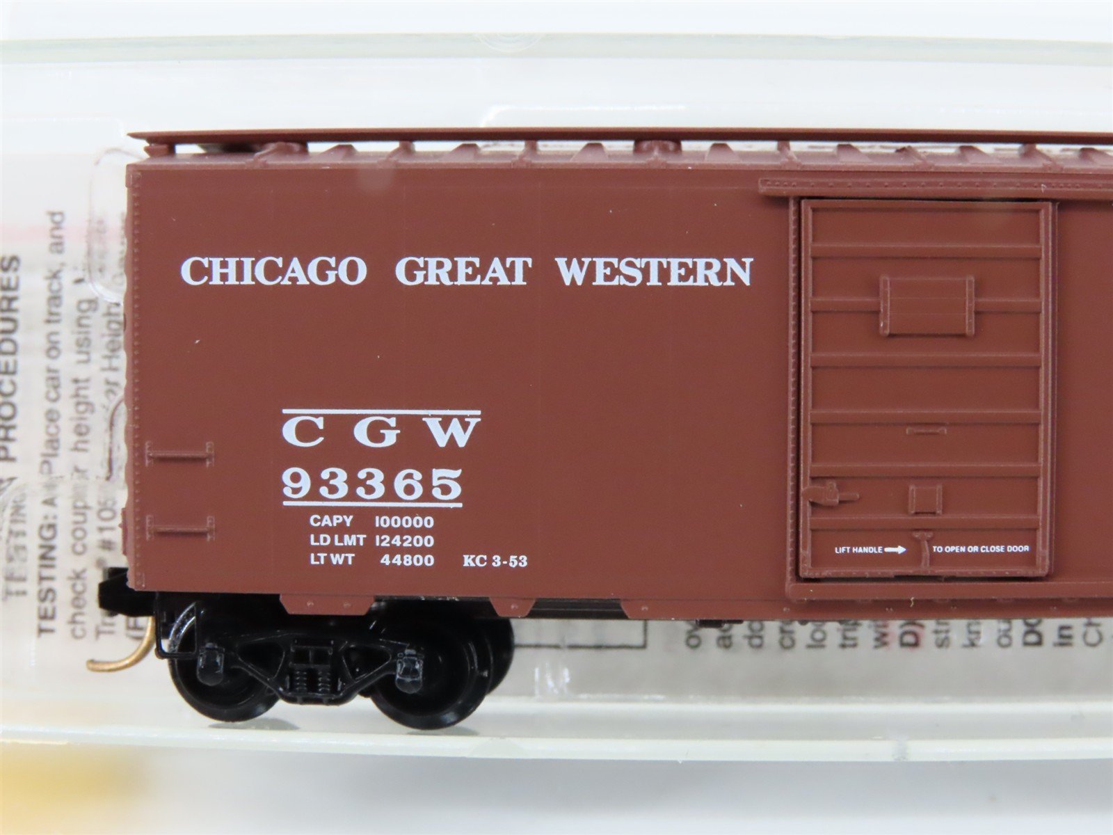 N Scale Micro-Trains MTL 20466 CGW Chicago Great Western 40' Box Car #93365
