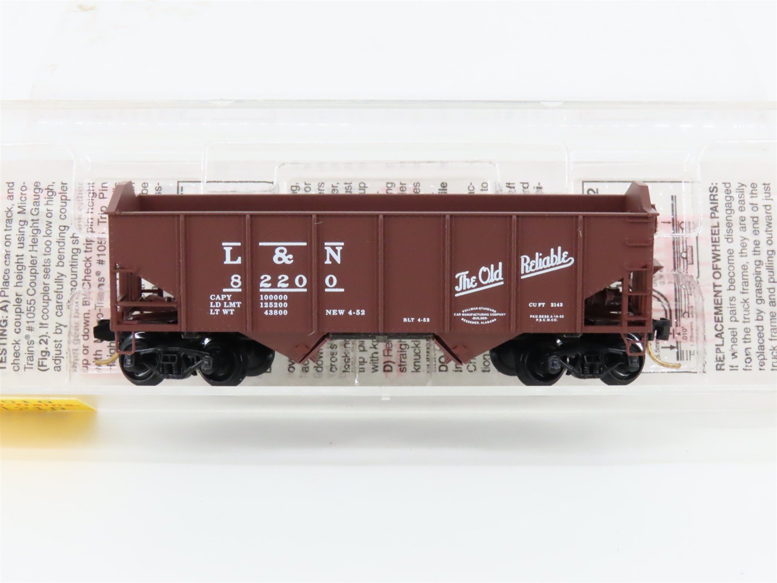 N Scale Micro-Trains MTL 89010 L&N The Old Reliable 2-Bay Open Hopper #82200