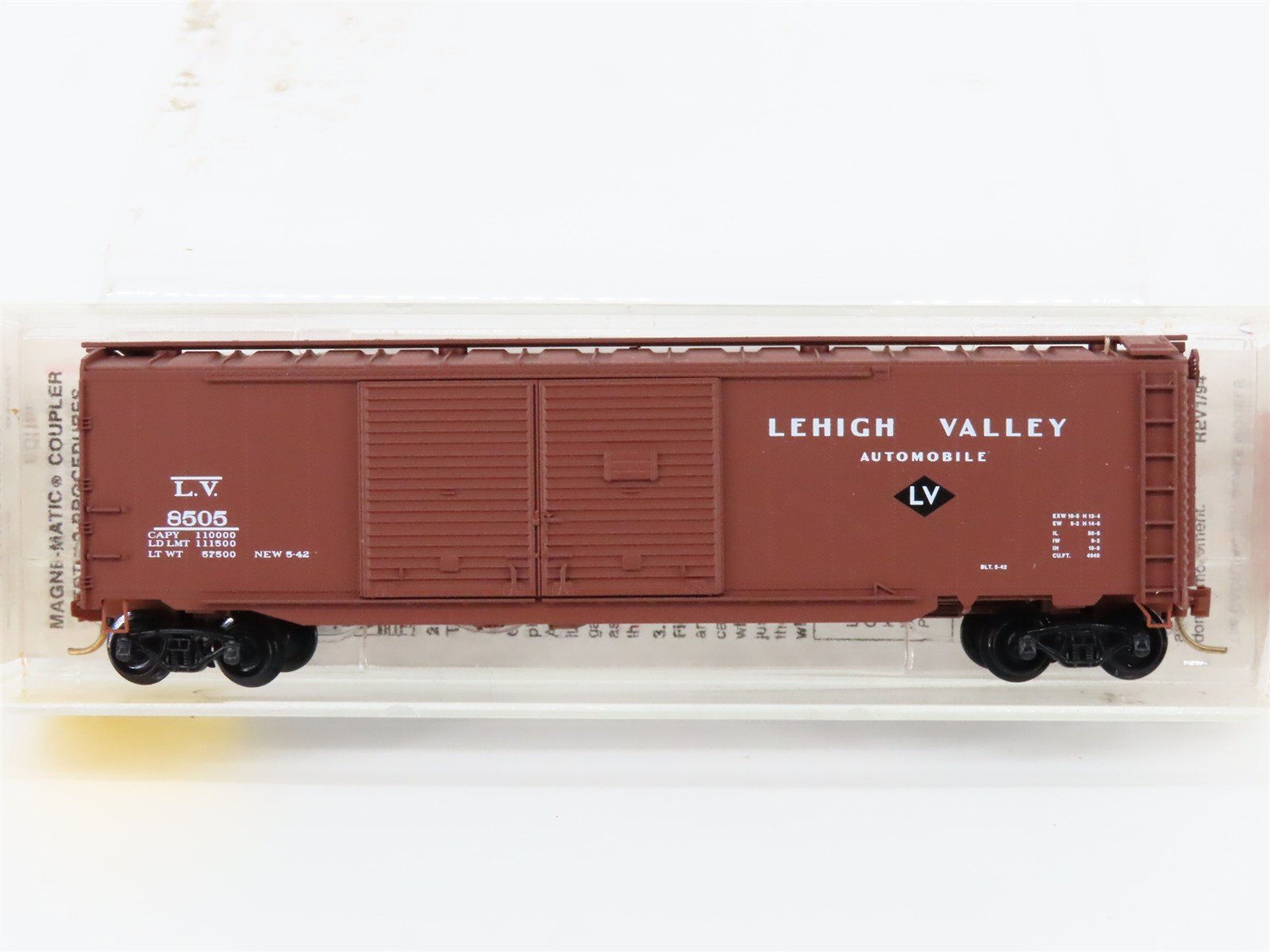 N Scale Micro-Trains MTL 78040 LV Lehigh Valley 50' Automobile Box Car #8505