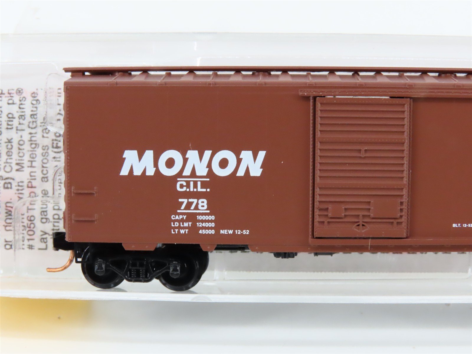N Scale Micro-Trains MTL 20536 CIL Monon The Hoosier Line 40' Box Car #778