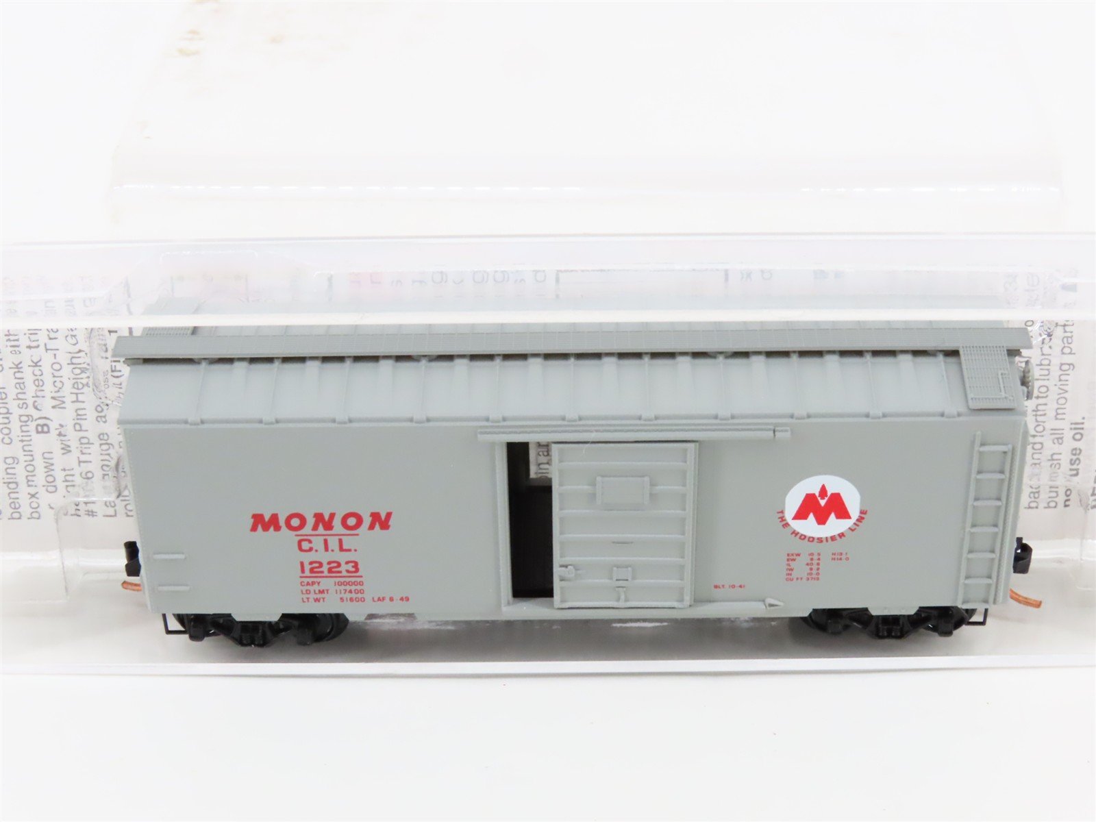 N Scale Micro-Trains MTL 20576 CIL Monon The Hoosier Line 40' Box Car #1223