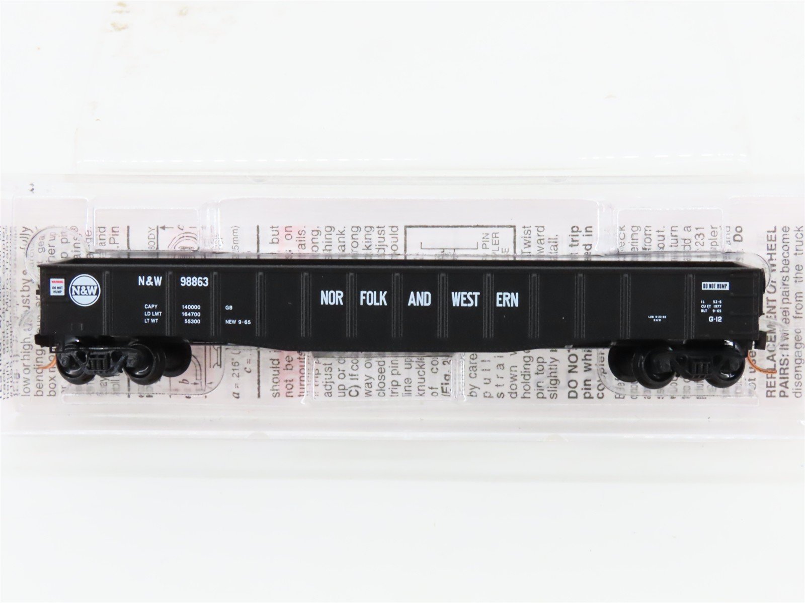 N Scale Micro-Trains MTL 105080 N&W Norfolk & Western 50' Gondola #98863