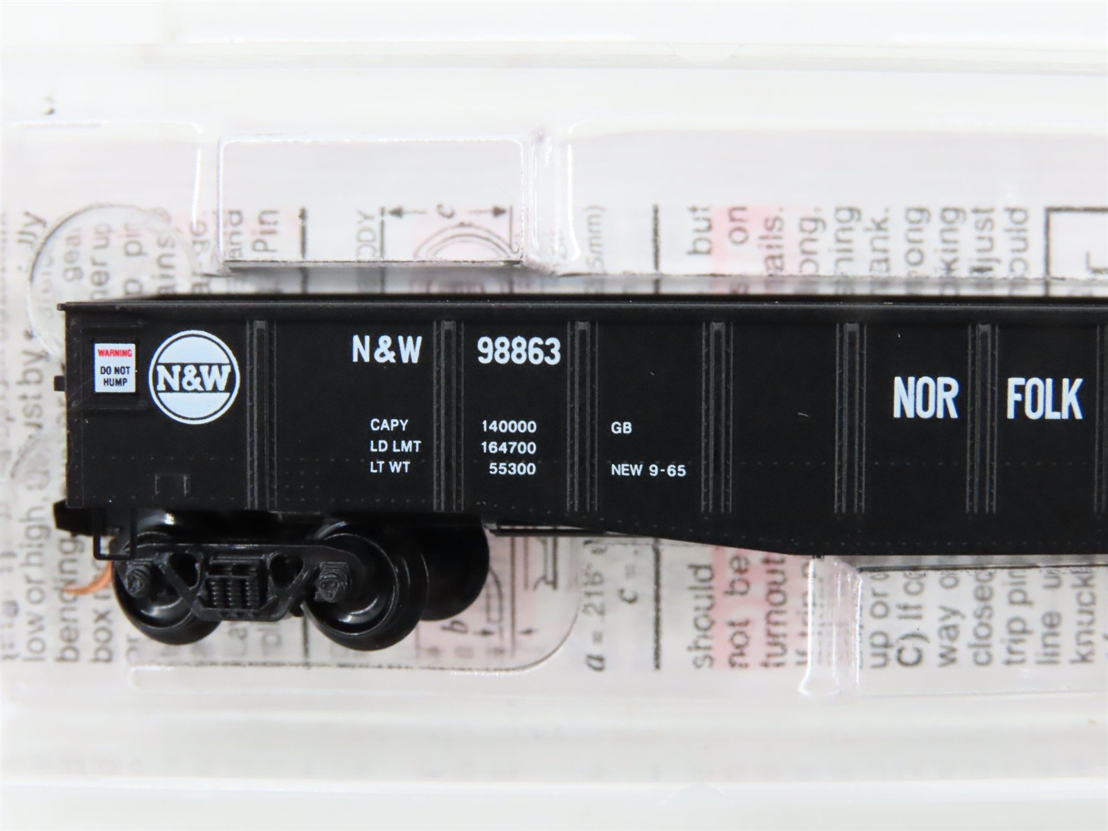 N Scale Micro-Trains MTL 105080 N&W Norfolk & Western 50' Gondola #98863