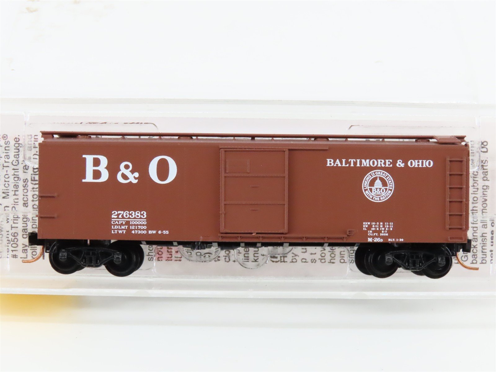 N Scale Micro-Trains MTL 120240 B&O Baltimore & Ohio 40' Box Car #276383