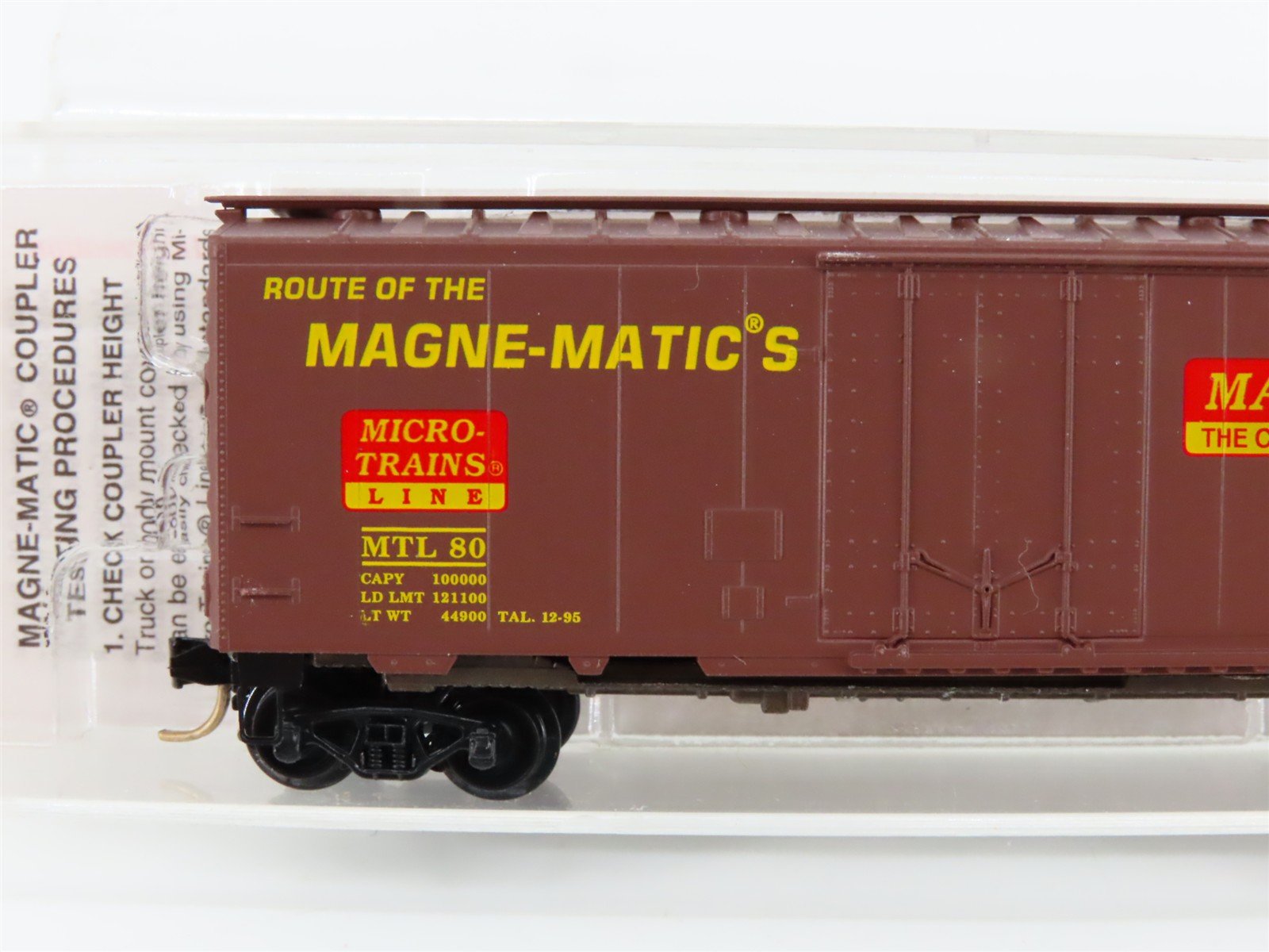 N Scale Micro-Trains MTL 21200 Route of the Magne-Matics 40' Plug Door Boxcar 80