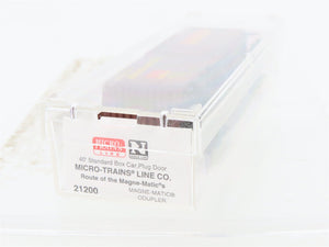 N Scale Micro-Trains MTL 21200 Route of the Magne-Matics 40' Plug Door Boxcar 80