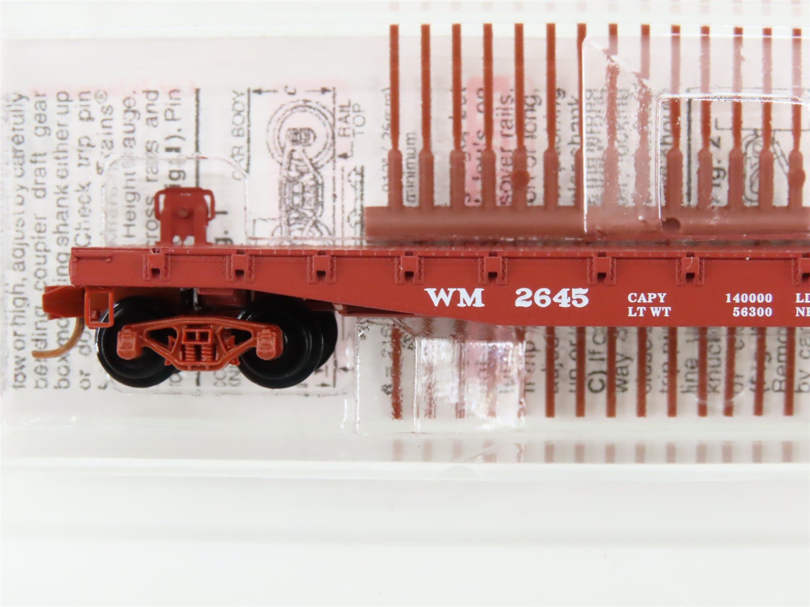 N Micro-Trains MTL 45160 WM Western Maryland Fast Freight 50' Flat Car #2645