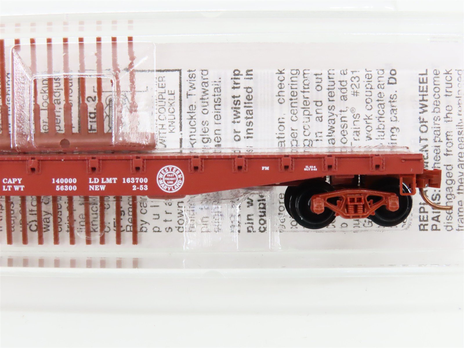 N Micro-Trains MTL 45160 WM Western Maryland Fast Freight 50' Flat Car #2645