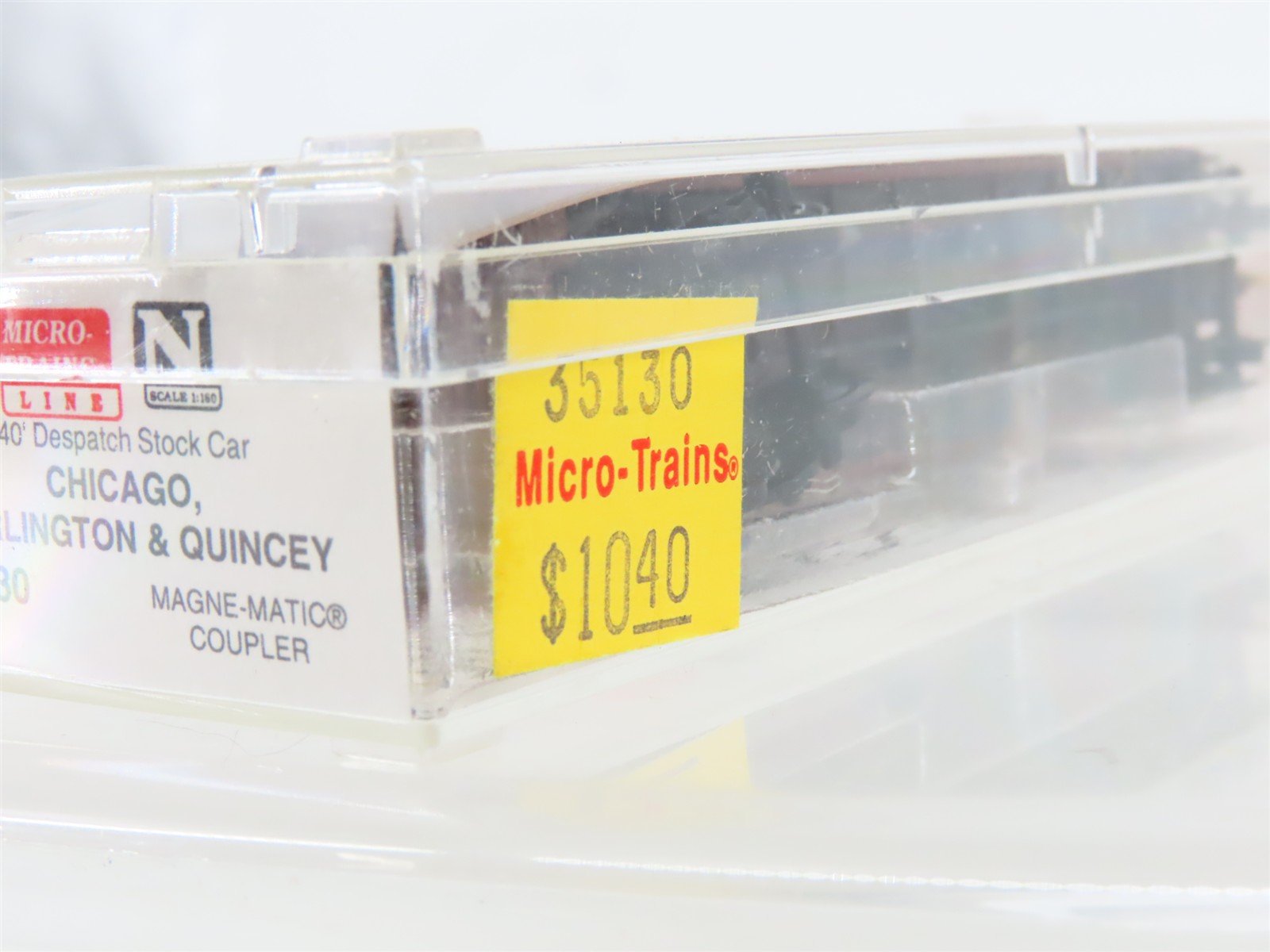 N Micro-Trains MTL 35130 CB&Q Burlington Route 40' Despatch Stock Car #52145