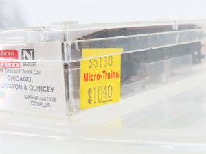 N Micro-Trains MTL 35130 CB&Q Burlington Route 40' Despatch Stock Car #52145