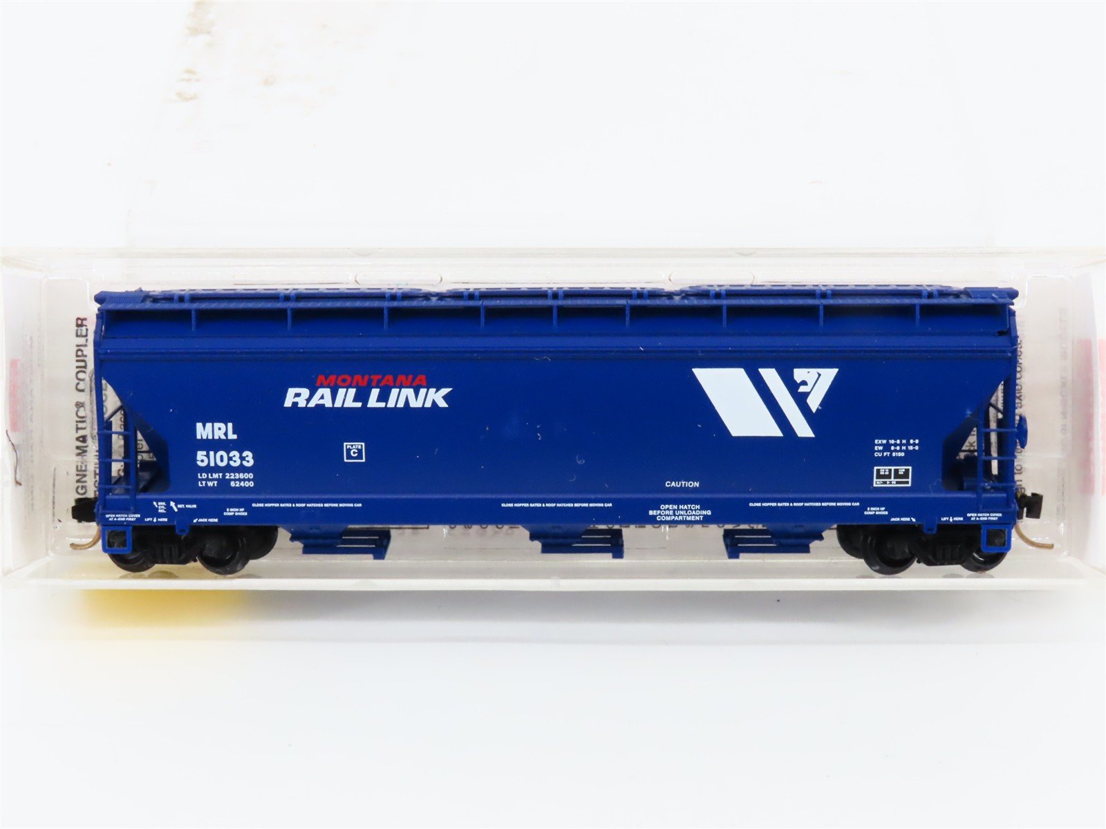 N Scale Micro-Trains MTL 94080 MRL Montana Rail Link 3-Bay Covered Hopper #51033