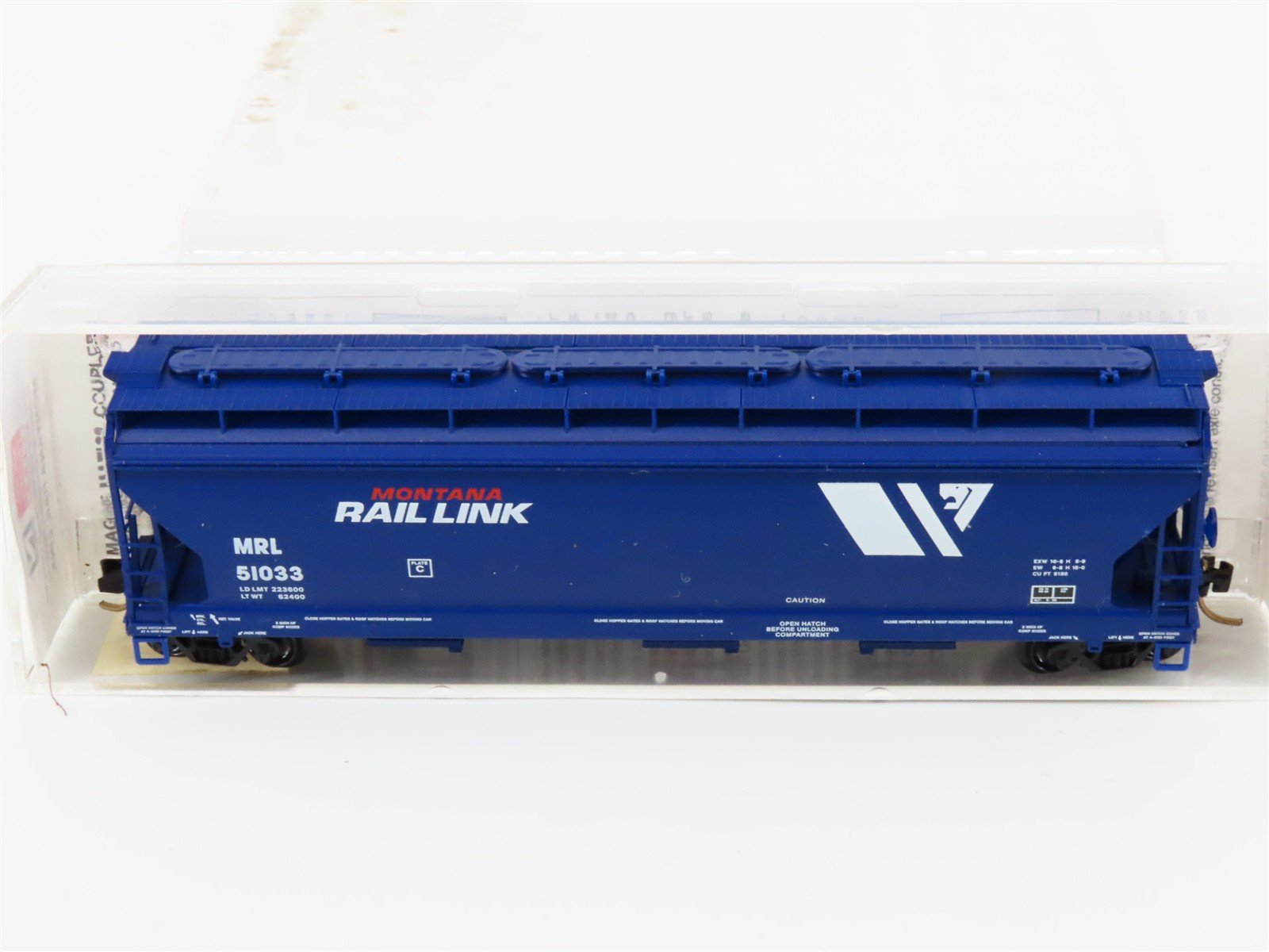 N Scale Micro-Trains MTL 94080 MRL Montana Rail Link 3-Bay Covered Hopper #51033