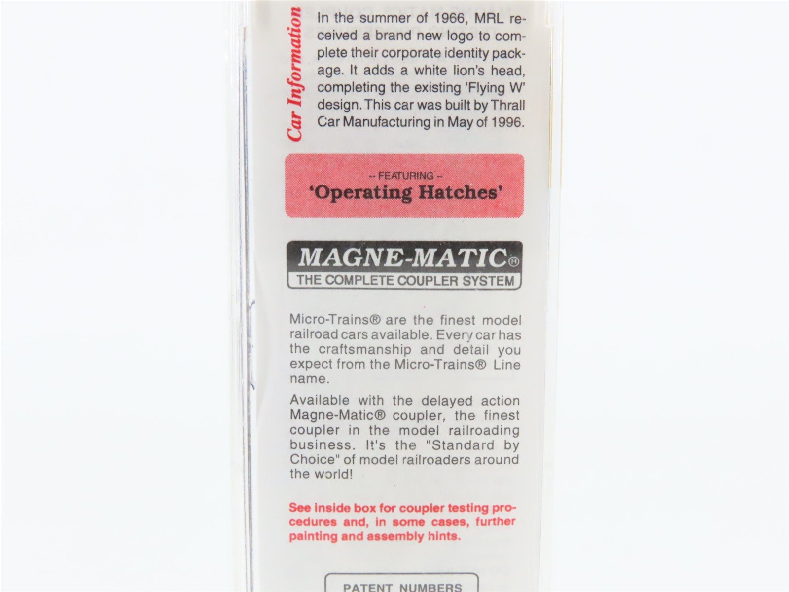N Scale Micro-Trains MTL 94080 MRL Montana Rail Link 3-Bay Covered Hopper #51033