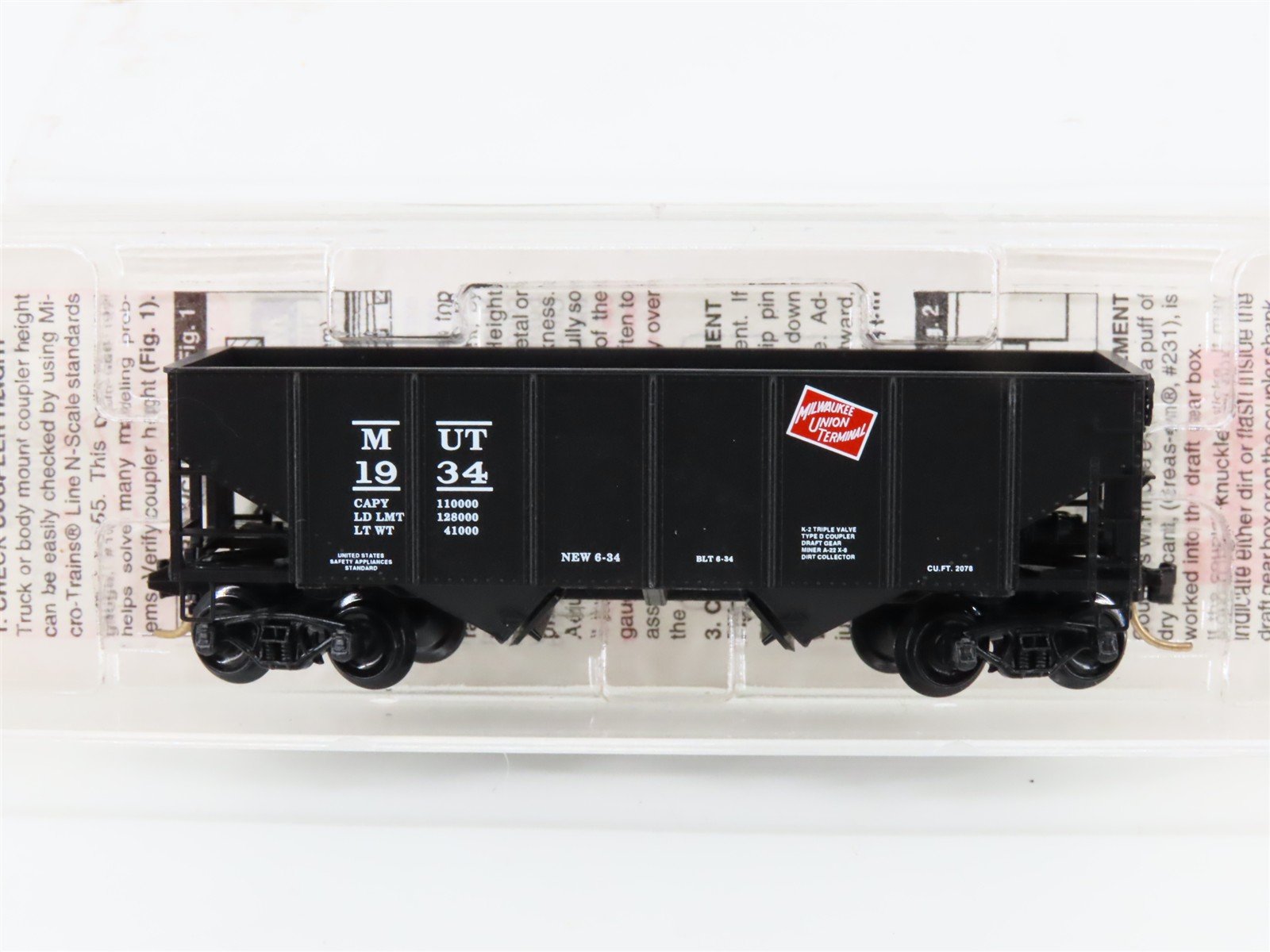 N Micro-Trains MTL Special Run MUT Milwaukee Union Terminal 2-Bay Hopper #1934
