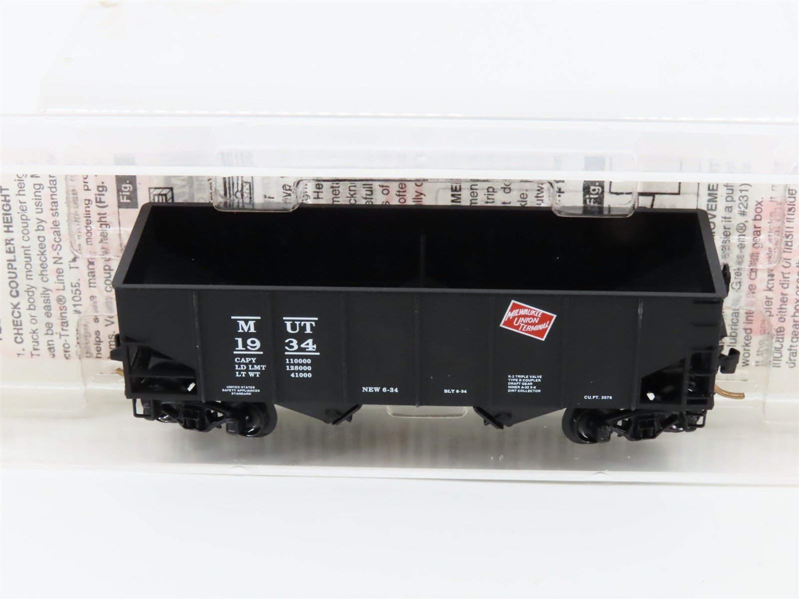 N Micro-Trains MTL Special Run MUT Milwaukee Union Terminal 2-Bay Hopper #1934