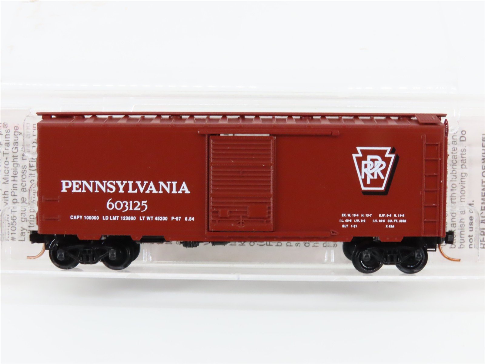 N Scale Micro-Trains MTL 20780 PRR Pennsylvania 40' Single Door Box Car #603125