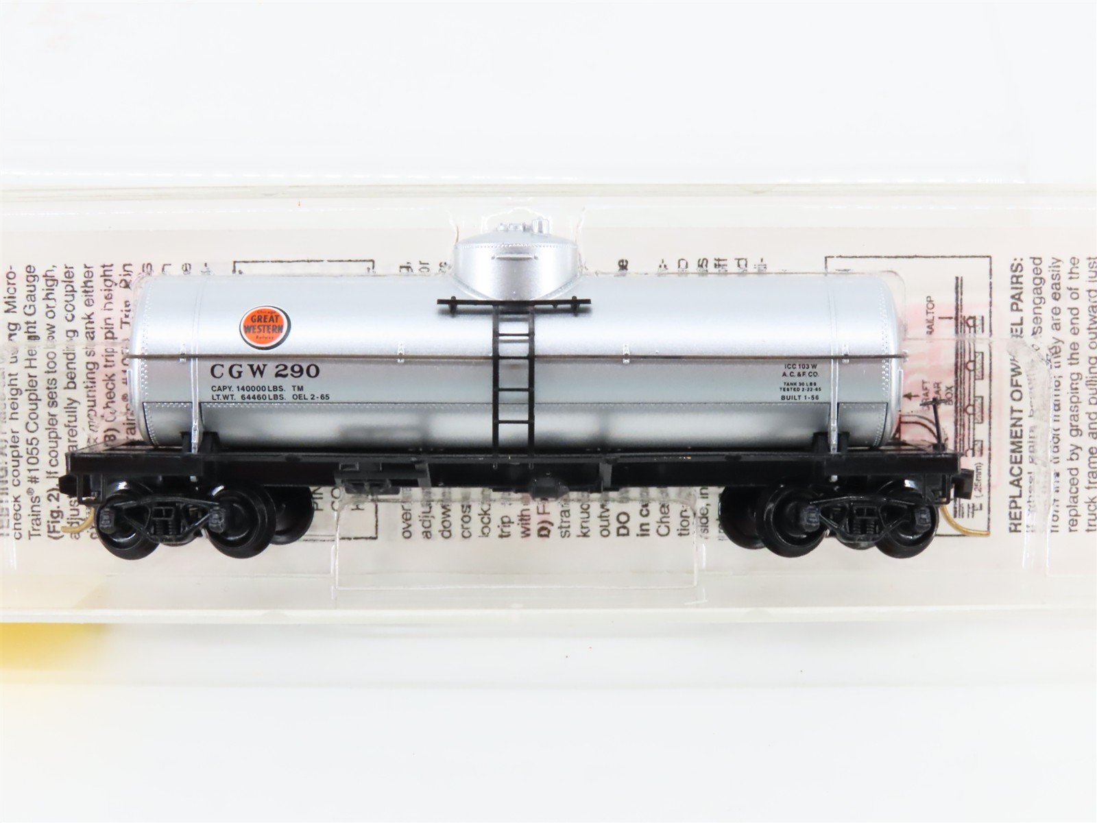 N Micro-Trains MTL 65400 CGW Chicago Great Western 39' Single Dome Tank Car #290