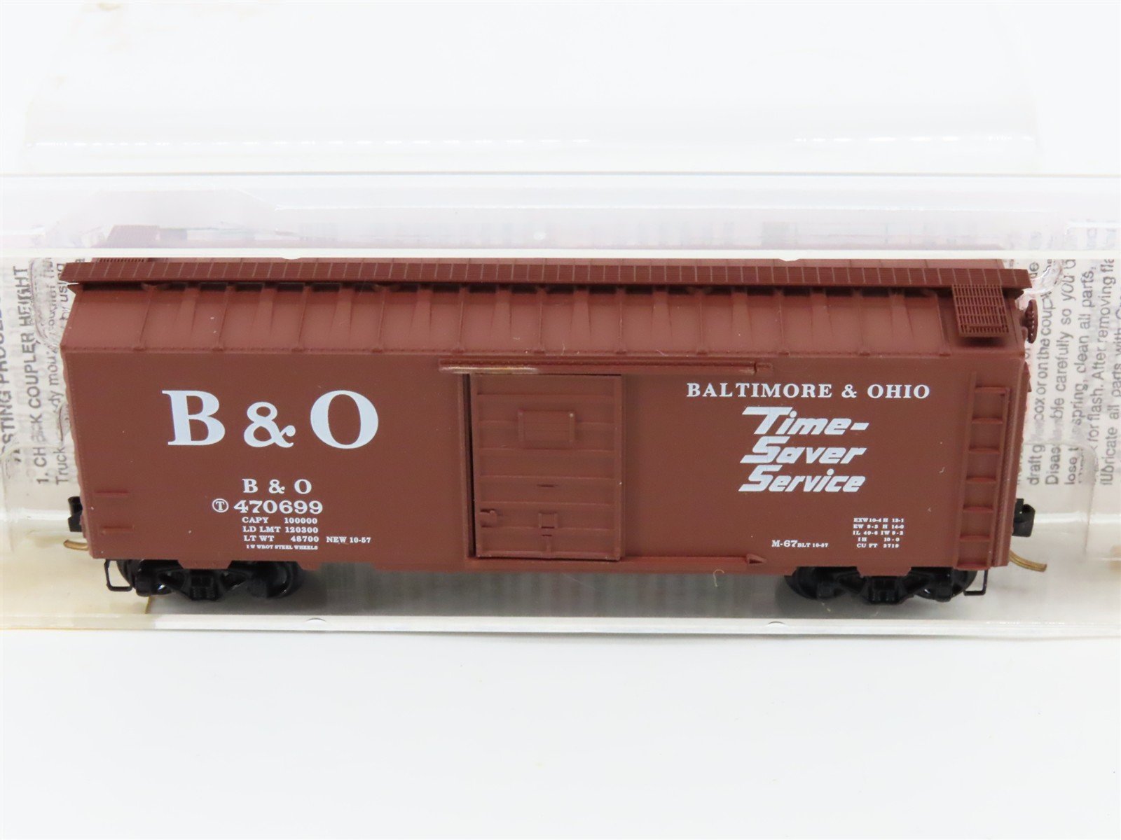 N Micro-Trains MTL 20346/1 B&O Baltimore & Ohio Time Saver 40' Box Car #470699