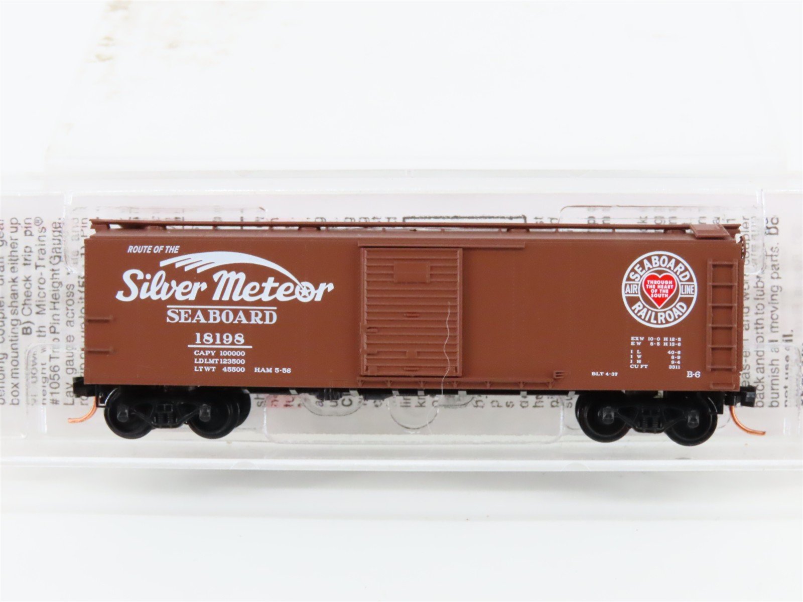 N Micro-Trains MTL 120250 SAL Seaboard Air Line Silver Meteor 40' Box Car #18198
