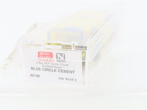 N Scale Micro-Trains MTL 92140 BCAX Blue Circle Cement 2-Bay Covered Hopper #5
