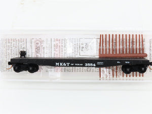 N Scale Micro-Trains MTL 45240 MK&T Of Texas 50' Fishbelly Side Flat Car #3554