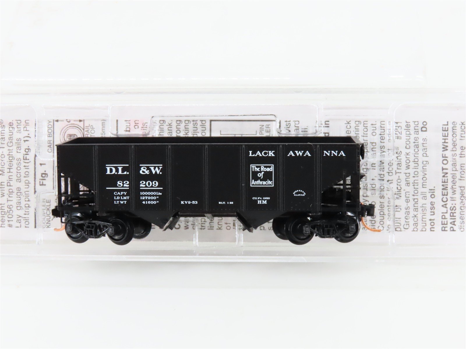 N Scale Micro-Trains MTL 56320 DL&W The Road of Anthracite 2-Bay Hopper #82209