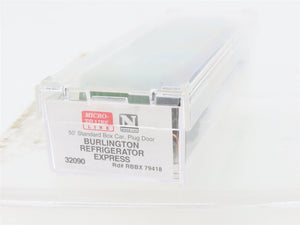 N Micro-Trains MTL 32090 RBBX BREX Burlington Refrigerator Express 50' Box Car