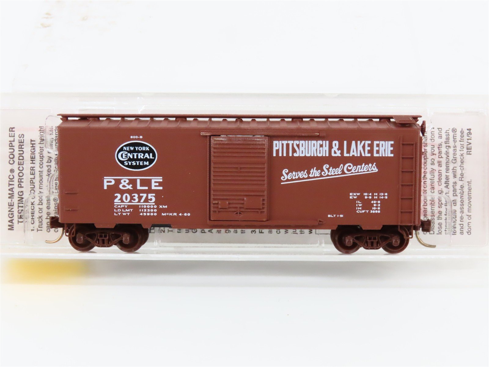 N Micro-Trains MTL 20410 NYC P&LE Serves The Steel Centers 40' Box Car #20375