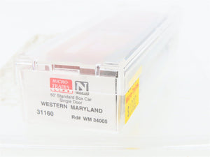 N Scale Micro-Trains MTL 31160 WM Western Maryland 50' Single Door Boxcar #34005