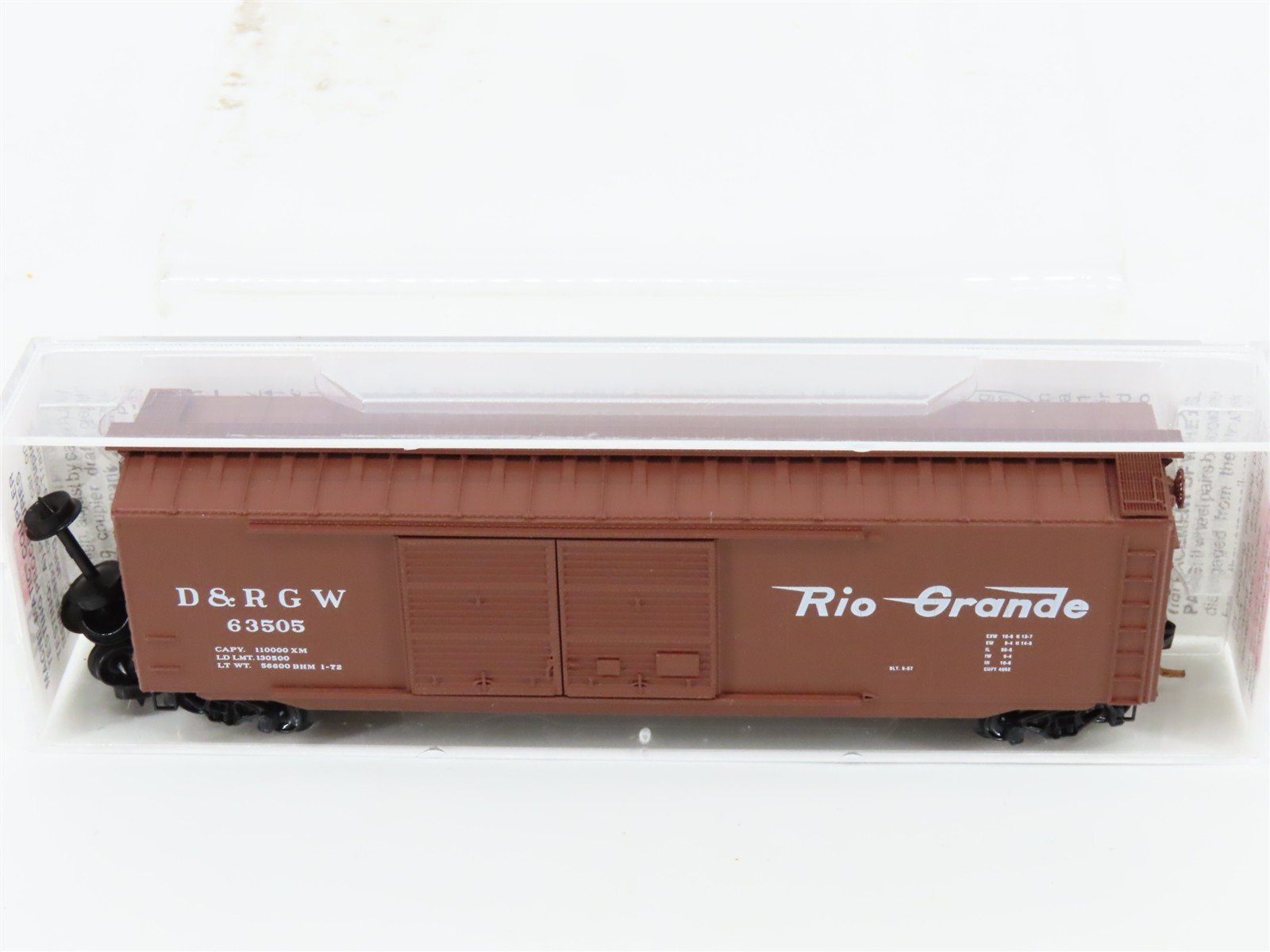 N Scale Micro-Trains MTL 34060 D&RGW Rio Grande 50' Double Doors Box Car #63505