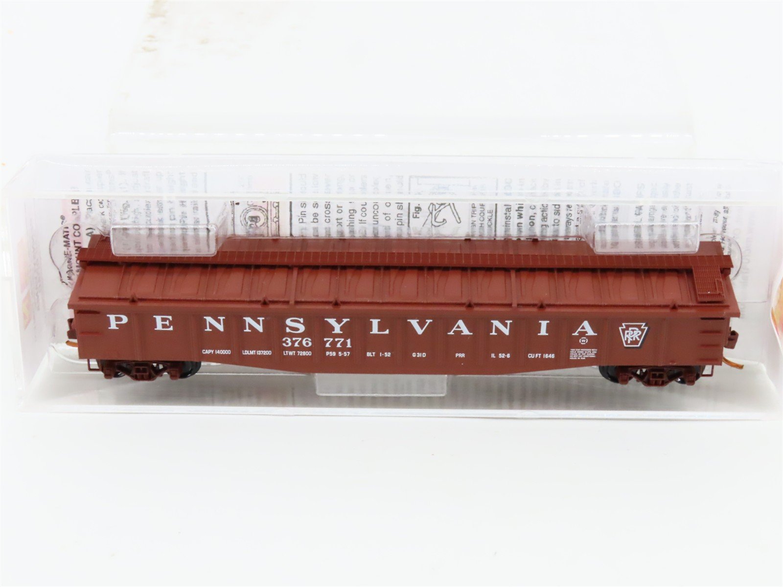 N Scale Micro-Trains MTL 10600080 PRR Pennsylvania 50' Covered Gondola #376771