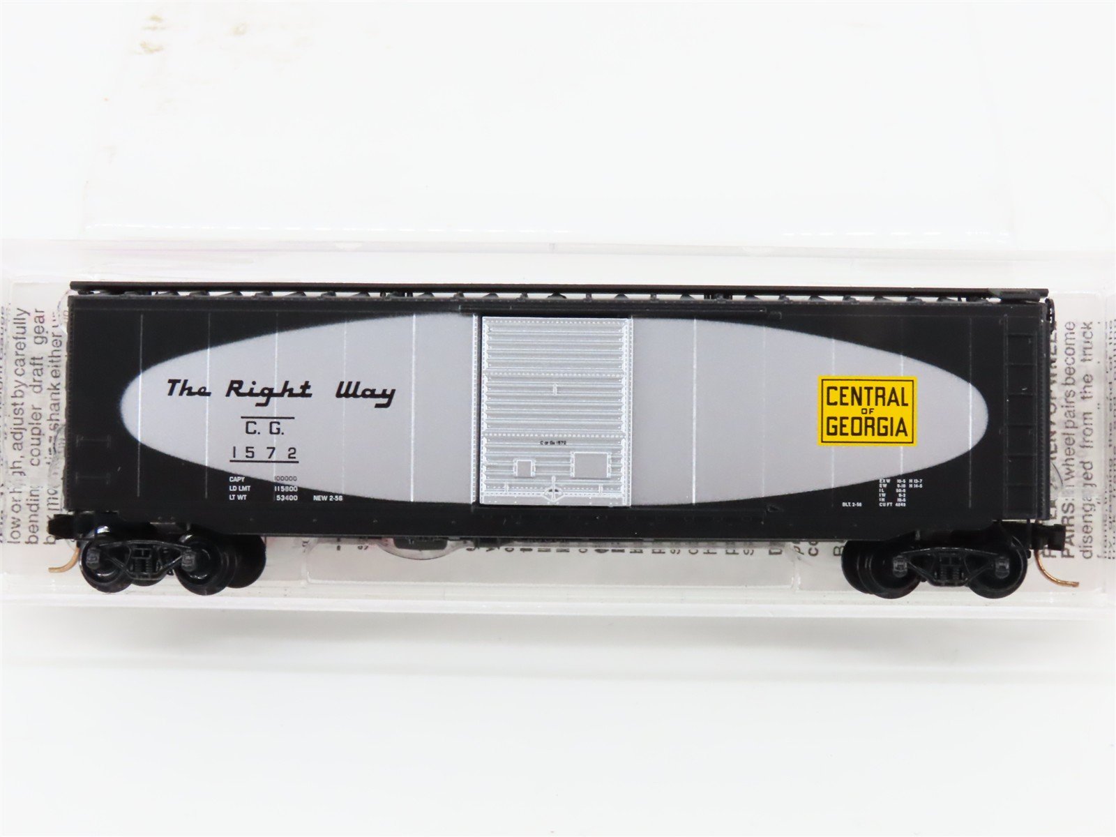 N Scale Micro-Trains MTL 31280 CG Central Of Georgia 50' Box Car #1572