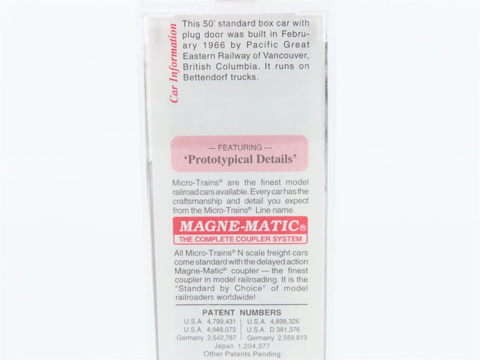 N Scale Micro-Trains MTL 32260 PGE Pacific Great Eastern 50' Box Car #4521